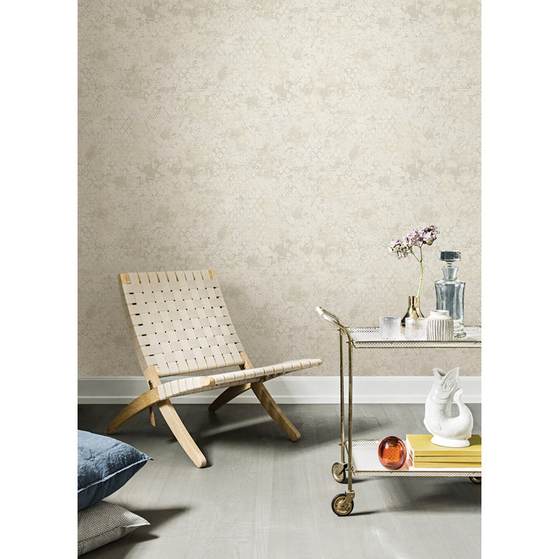 Zilarra Metallic Wallpaper Roll, Pearl