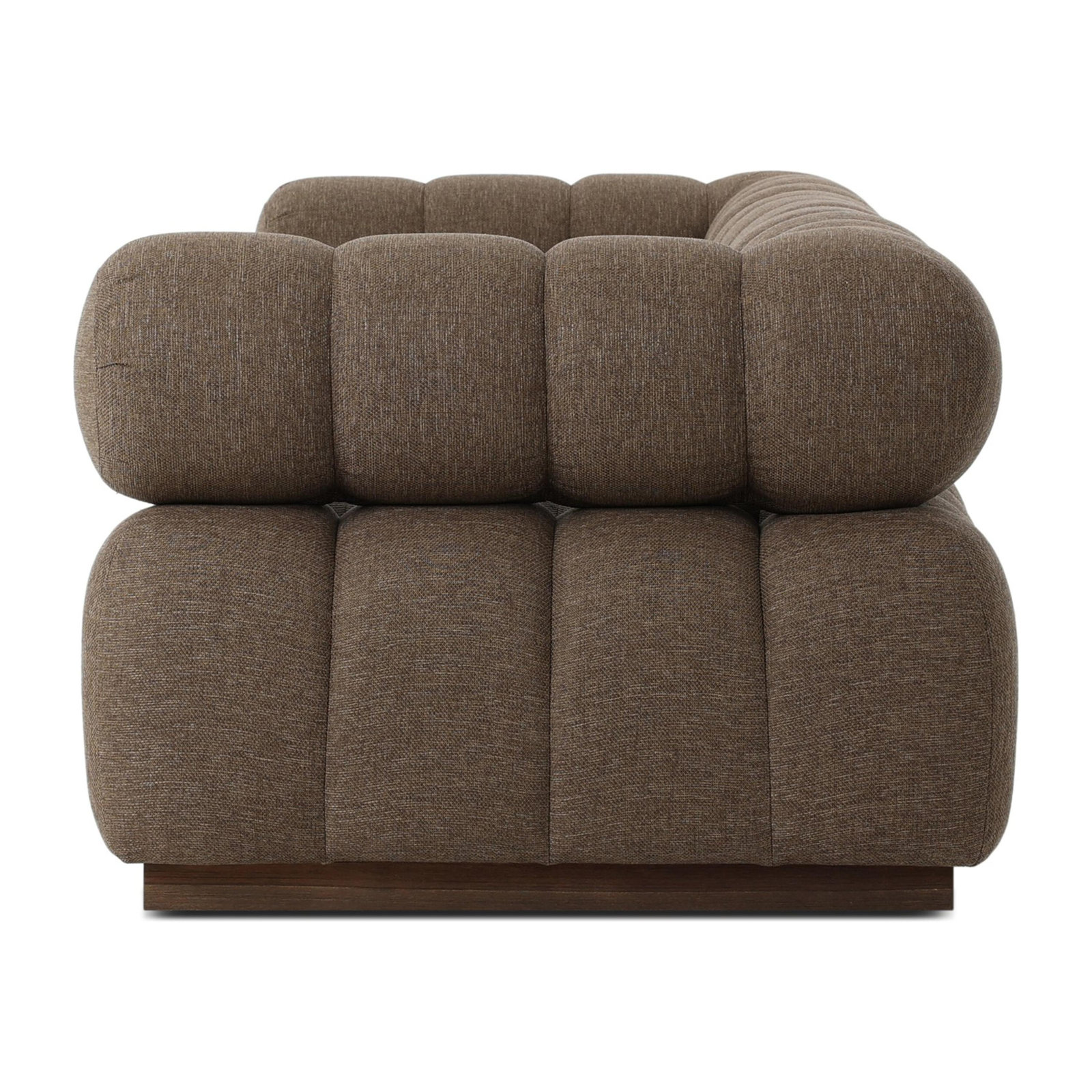 Martinique Outdoor 3Pc Sectional W/ Ottoman-Hayes Cream, Symmetrical, Ellor Brown Cushion/Stained Saddle