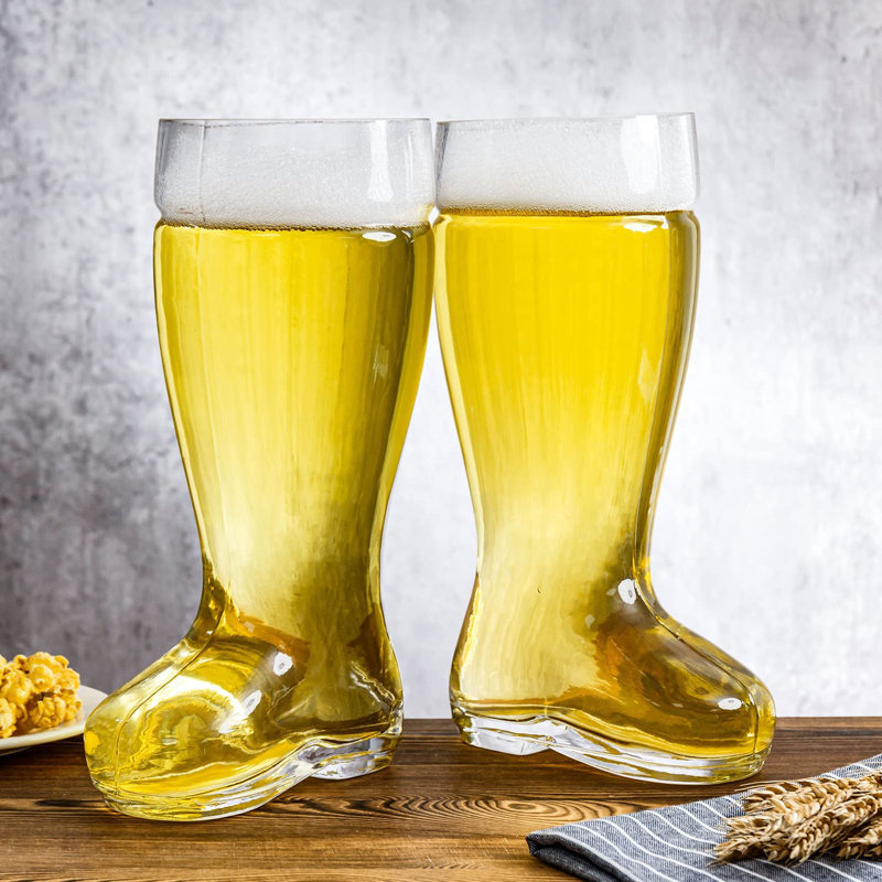 2 Piece 2011ml Glass Beer Mug Set