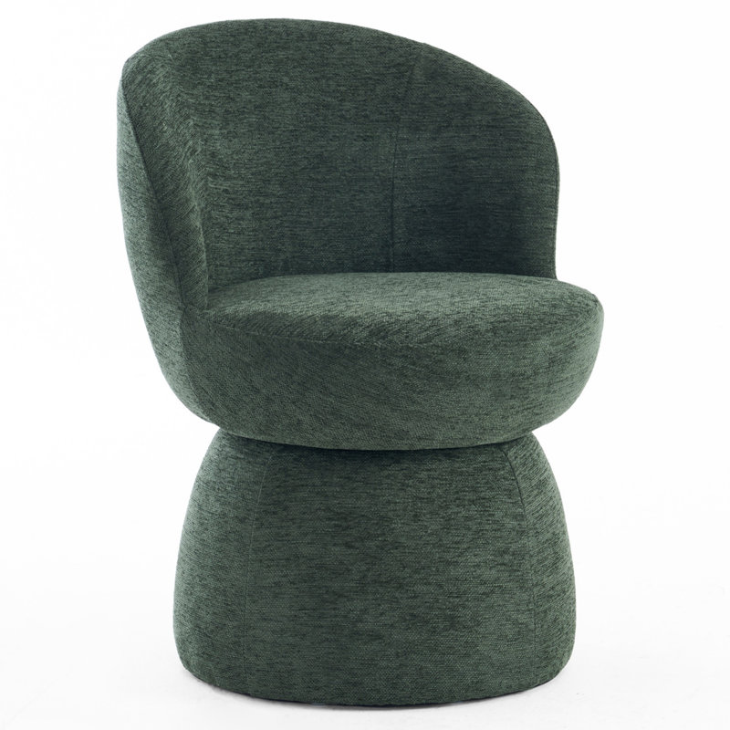 Fauteuil d'appoint rembourré Allis, tabouret de coiffeuse pivotant avec dossier à oreilles, fauteuil de maquillage en tissu Boucle