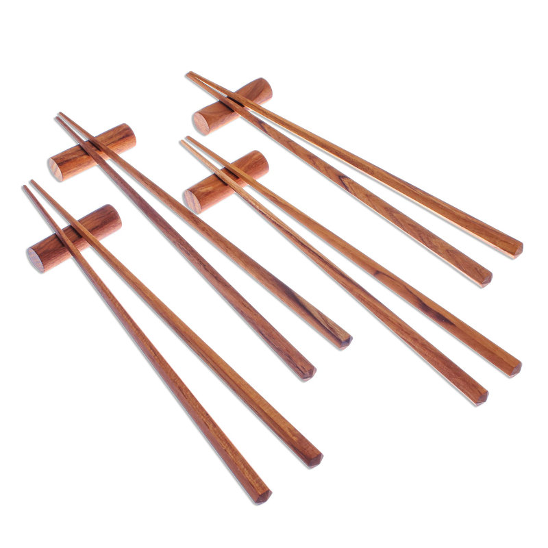 Ensemble de baguettes en bois de teck Millwood Pines
