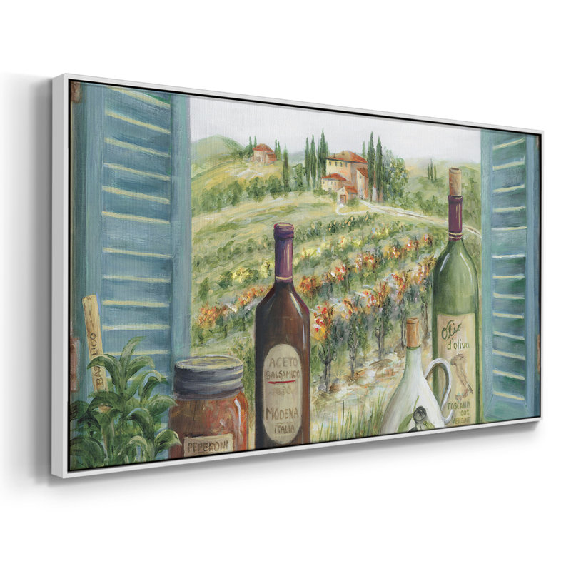 Villa Toscano - Toile tendue avec châssis tendue, prête à être accrochée, H 25 po x l 49 po, Blanc