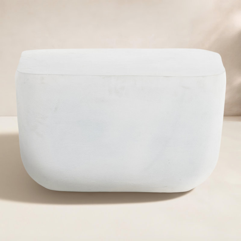 Basil Outdoor Square Side Table, Matte White