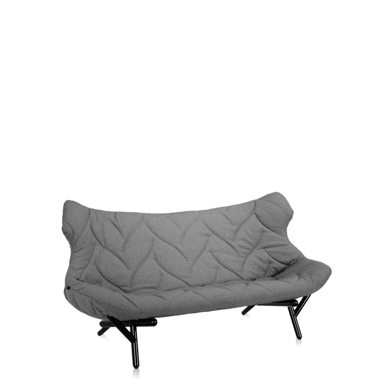 Causeuse Foliage, Gris Trevira ™, Noir
