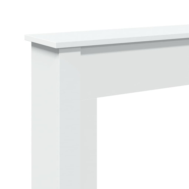  Cadre de cheminée en bois d'ingénierie blanc 29,5 x 7,9 x 34,4 po