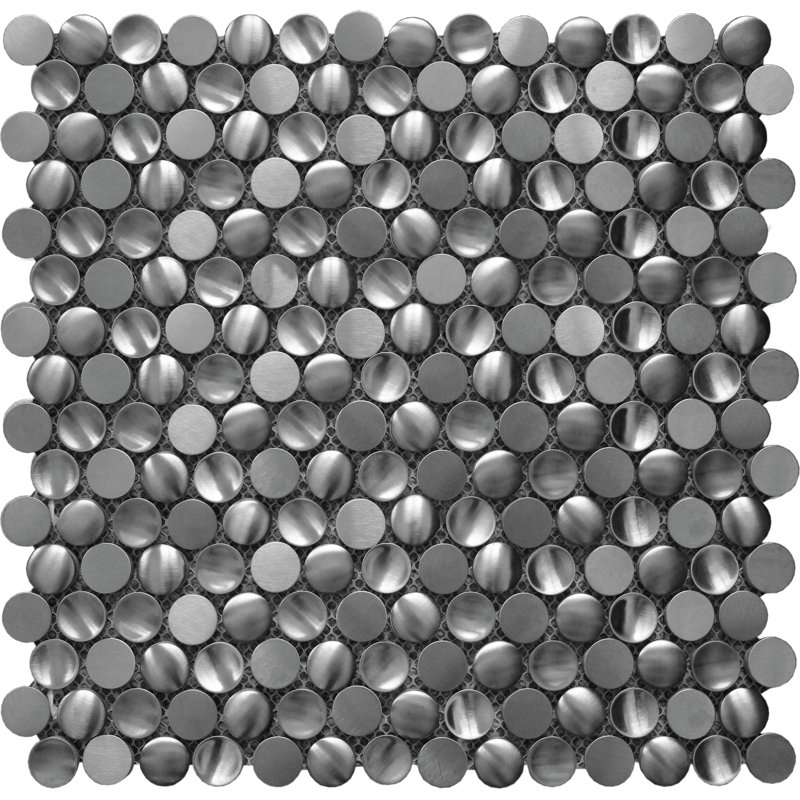 0.8" x 0.8" Stainless Steel Penny round Mosaic Wall & Floor Tile