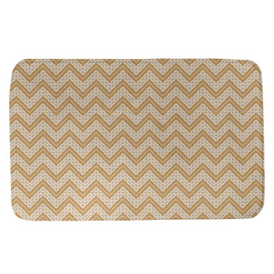 Tapis pour salle de bain à motif à chevrons à la main Stephenie