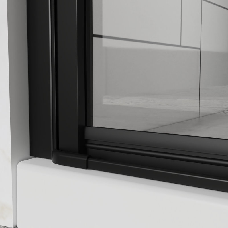 Glass Shower Door With 1/4 Inch 6Mm Tempered Clear Glass, 30" Pivot , Zinc Alloy Hinges, 90 Opening Angle, Magnetic Seal For Dry - Wet Separation Finish Door, Reversible Installation,