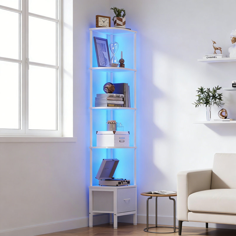 172 cm H x 37 cm W Corner Bookcase
