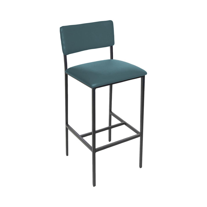 Meghan Upholstered Counter Stool, Counter Stool (26" Seat Height), Light Teal