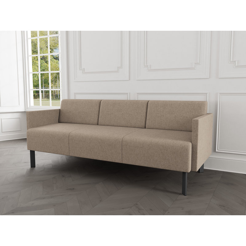 Luxe Lounge Reception Sofa, Charcoal Steel, Archetype Silt