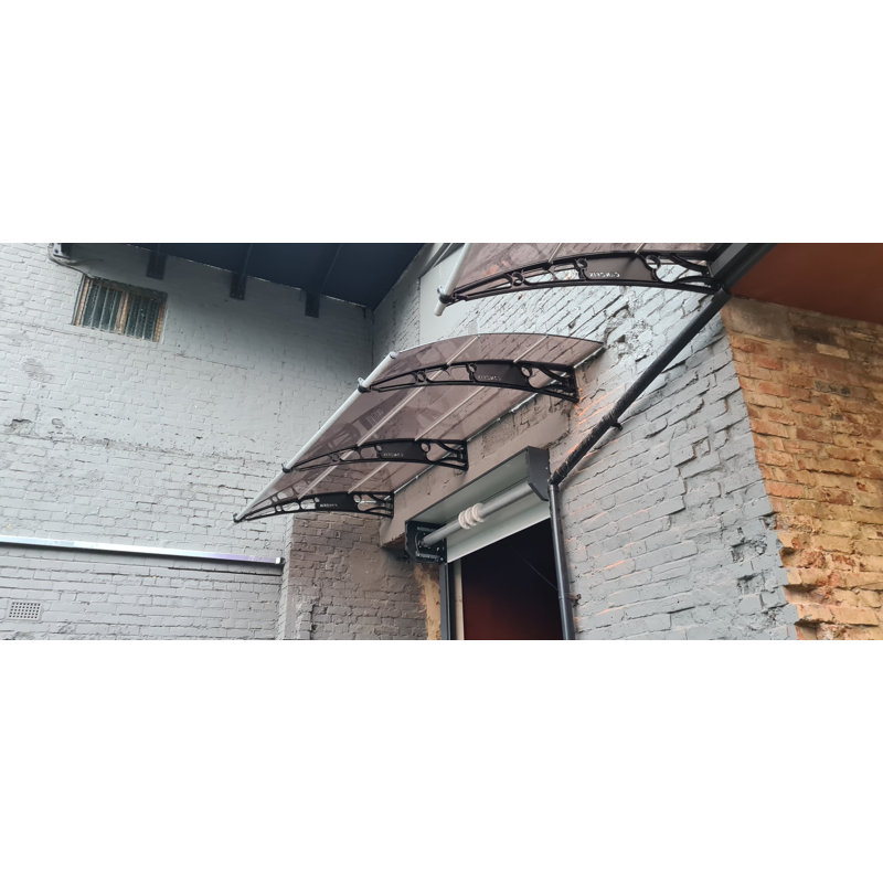 2m Width x 1.5m Depth Door Canopy Black-Bracket Bronze-Sheet