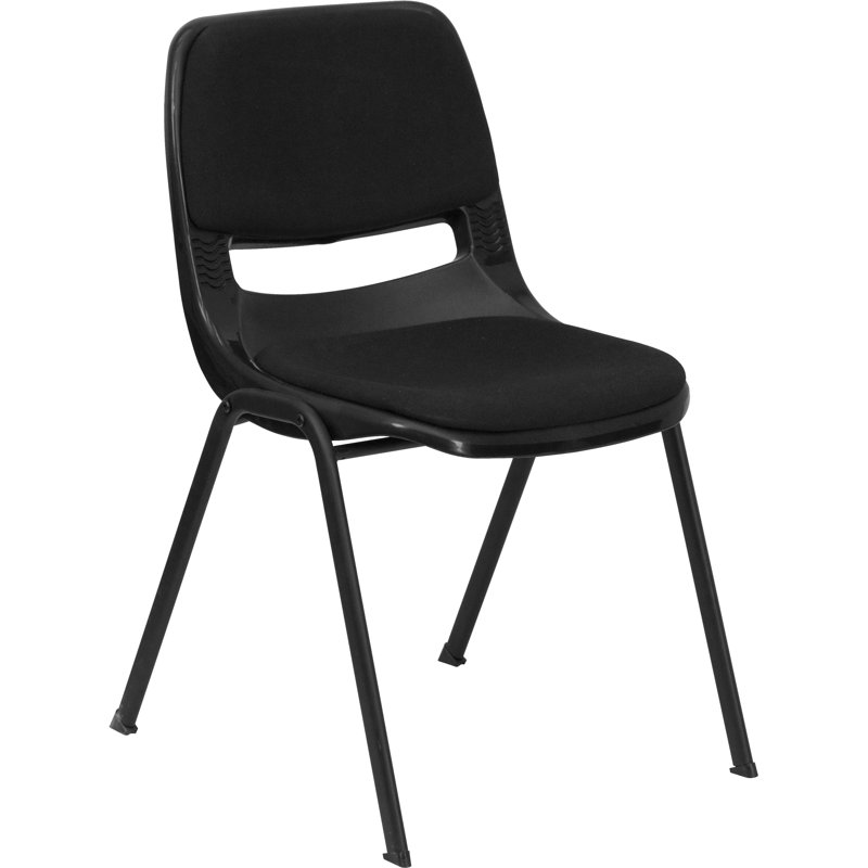 Chaises d'école Keaton, Noir, Noir avec siège et dossier rembourrés, 30