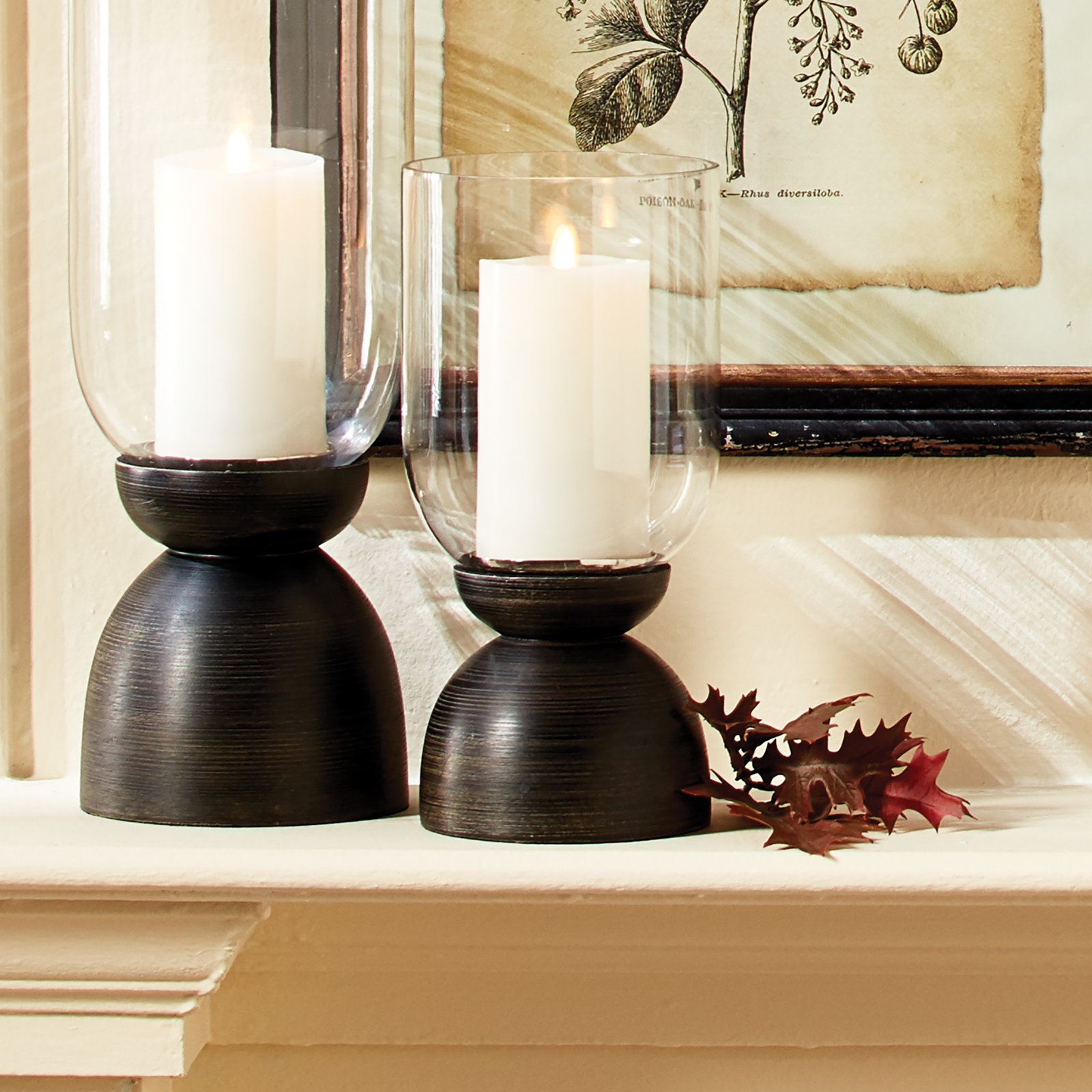 Solid Wood Hurricane Candle Holder