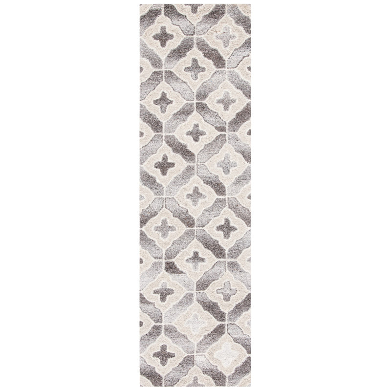 Herewardus Hand Tufted Performance Geometric Rug, Runner 2'3" x 8'