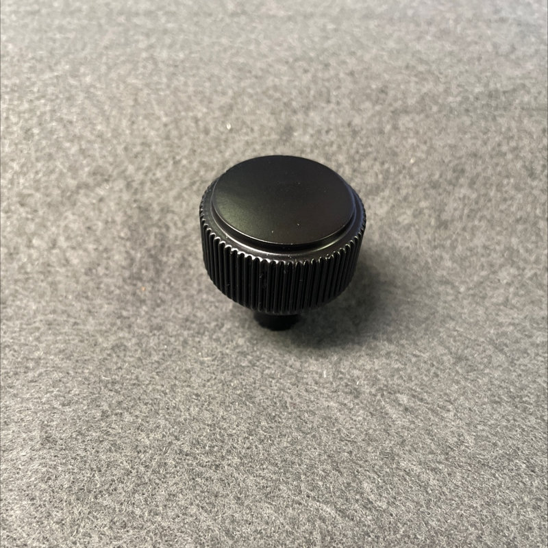 (5 Pack) 1-1/8 inch Casual Coined Knob, Flat Black