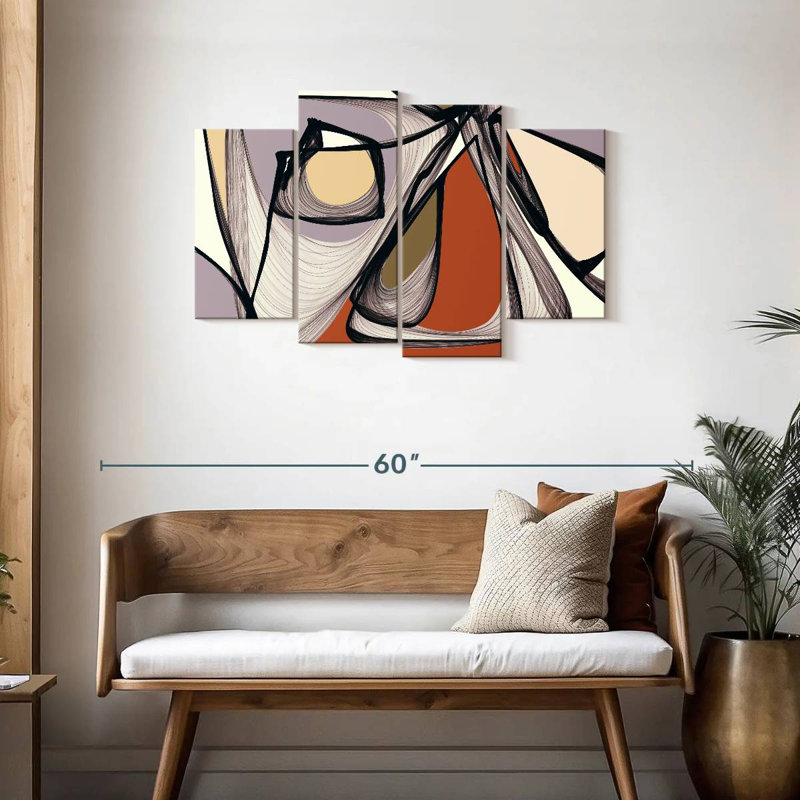 Avery Mid Century Modern Abstract II, H 27 po x l 43 po