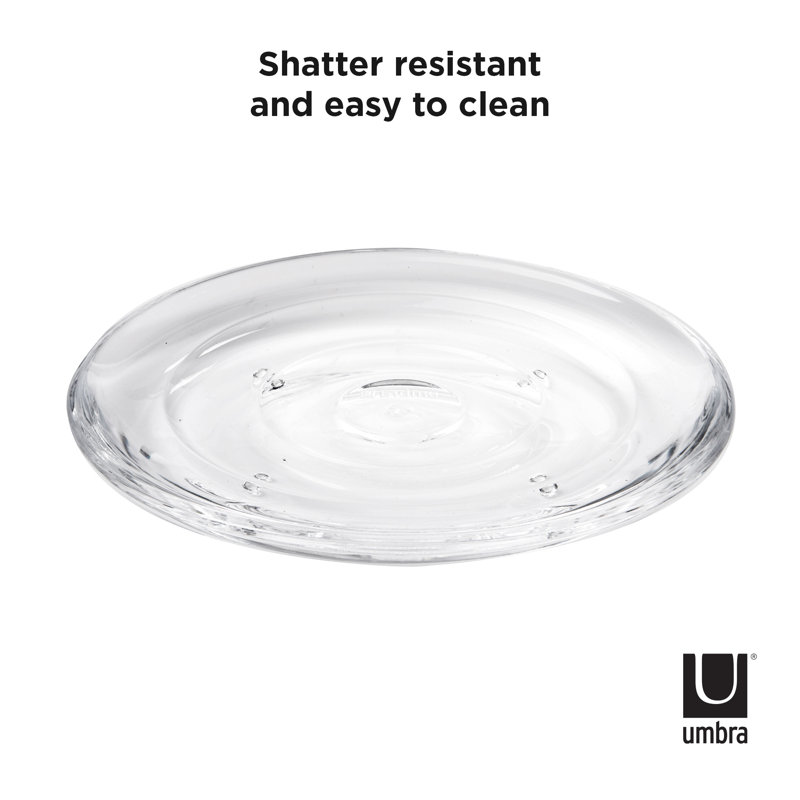 Clear Round Acrylic Soap Dish with Wave Design