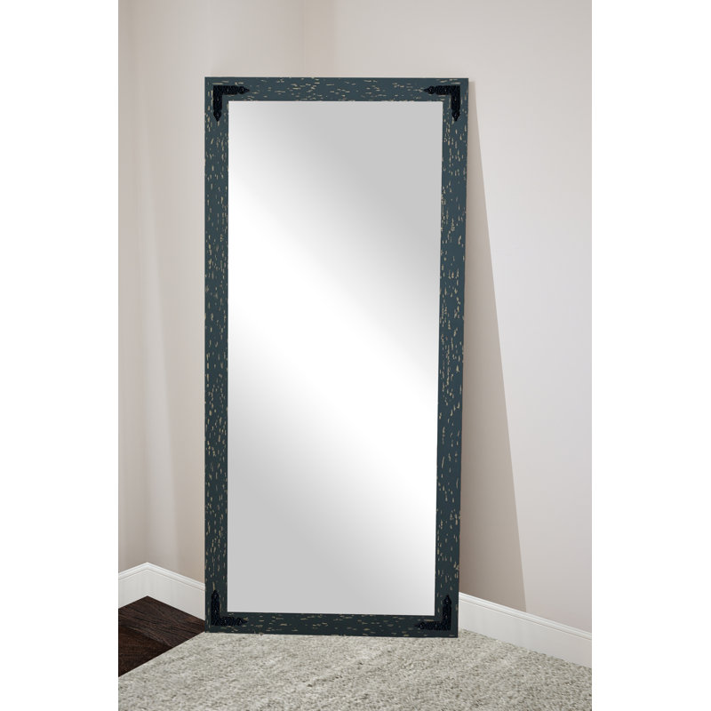Kyrei Solid Wood Flat Mirror, Seagreen, 70" H x 31" W