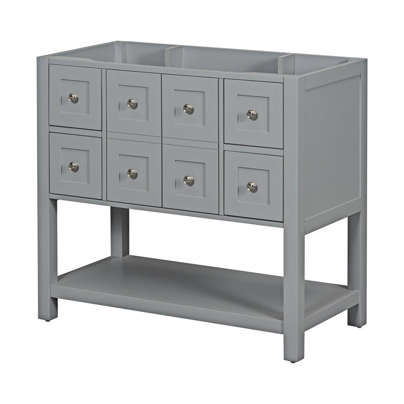 Base de meuble-lavabo simple 35,60 po seulement, Gris