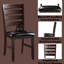 Paire de chaises d'appoint (2) - Cuir noir et bois de cerisier - 2 chaises modernes au fini doux