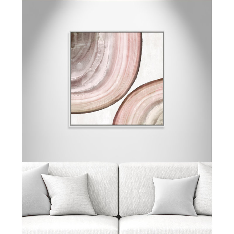 Endless Blush by Eva Watts, White Framed Canvas, 31.5" H x 31.5" W x 2" D