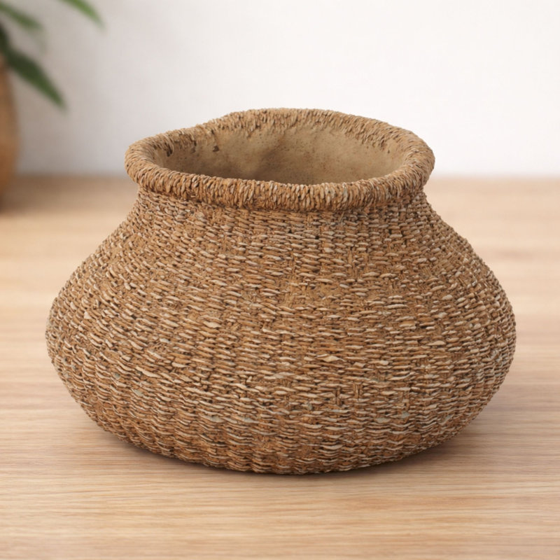 Vase tressé en ciment tressé 10 po