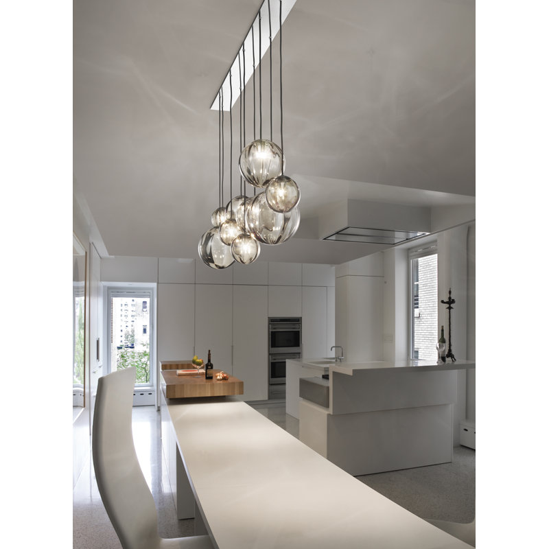 Puppet 9 - Light Chandelier, Amber Transparent;Smoky Transparent;Crystal, Glossy Chrome