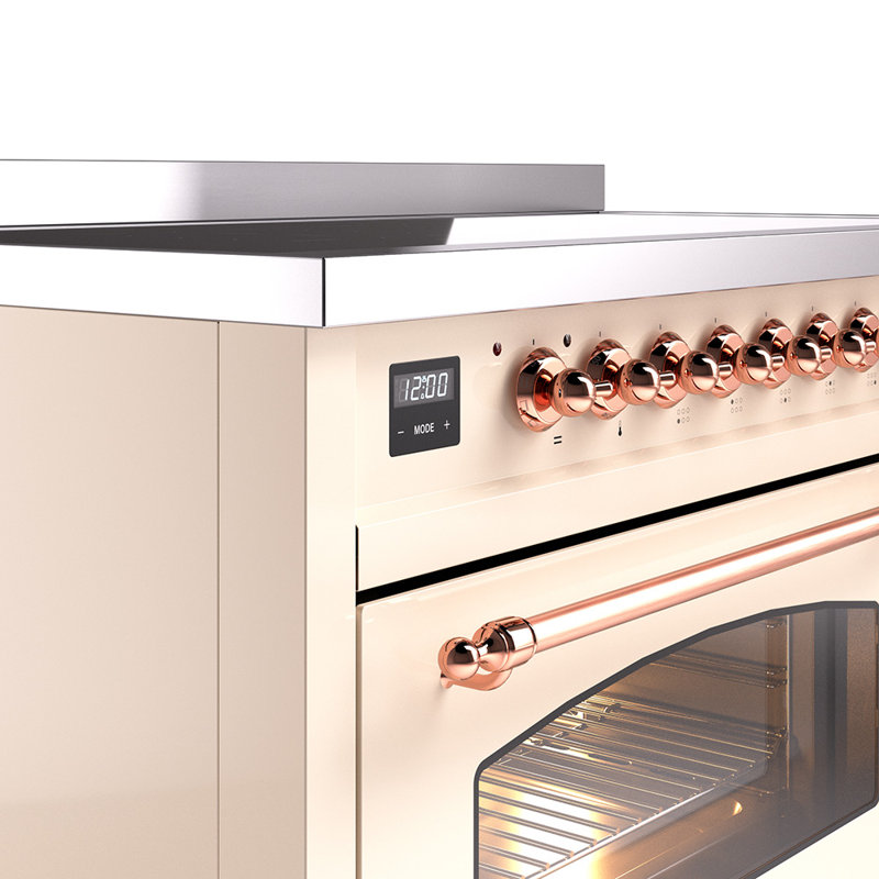 ILVE Nostalgie II 48 in Induction Range, Antique White/Copper
