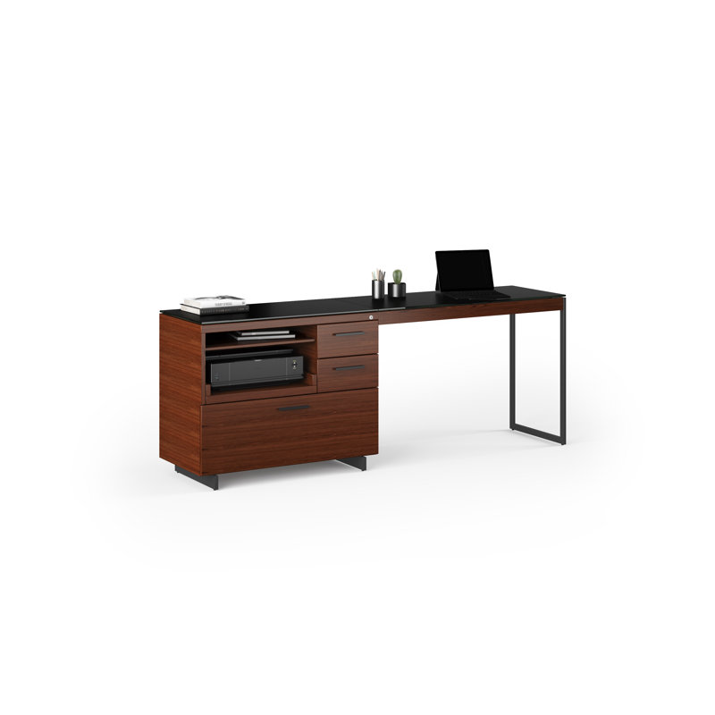 Sequel 20 29" H x 42" W x 18'' D Desk Return, Chocolate Stained Walnut/Black