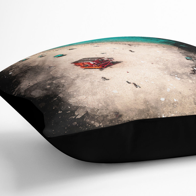 Square Throw Cushion, Black, 40cm H x 40cm W x 15cm D