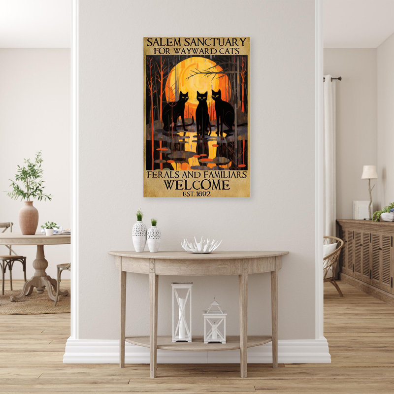 «Black Cats Salem Sanctuary», impression sur toile, H 36 po x l 24 po x P 1,25 po