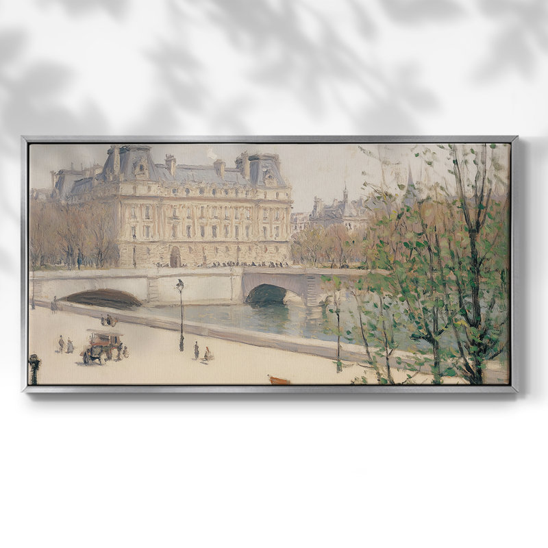 Série paysage - Lxxvii - galerie encadrée - prête à être accrochée, H 21 po x l 41 po, Argent argent