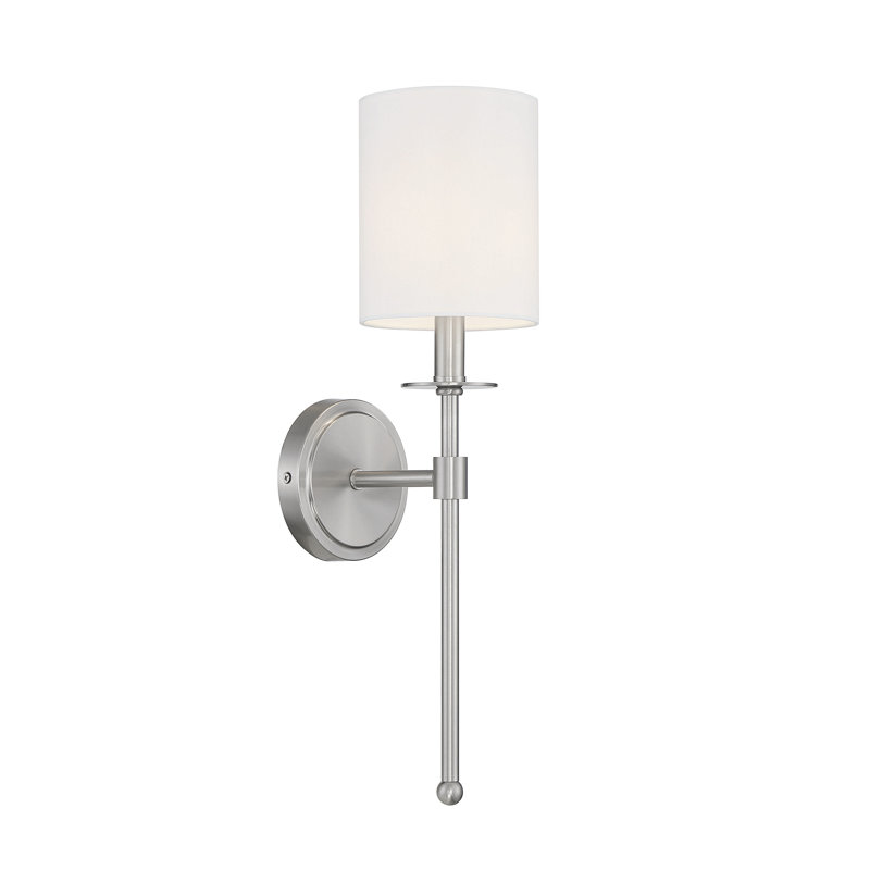 Applique murale à 1 lumière à intensité variable en nickel brossé MacDowell, Nickel brossé