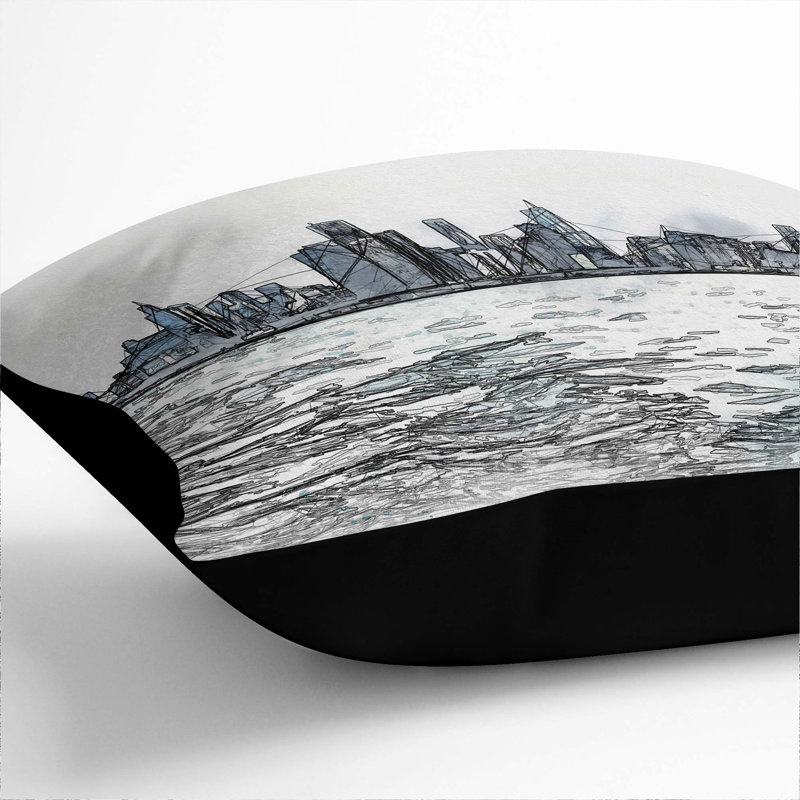 Square Throw Cushion, Black, 40cm H x 40cm W x 15cm D