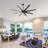 100 Inch 8 Blades Ceiling Fans With No Lights, Indoor/outdoor Black Ceiling Fan With Remote Control, Reversible Dc Motor,ceiling Fan For Bedroom, Patio, Black-122496494