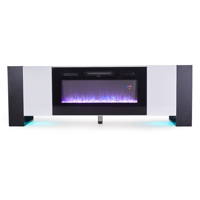 Metro Lane 178cm W Electric Fireplace with 5120 BTU, Black/White