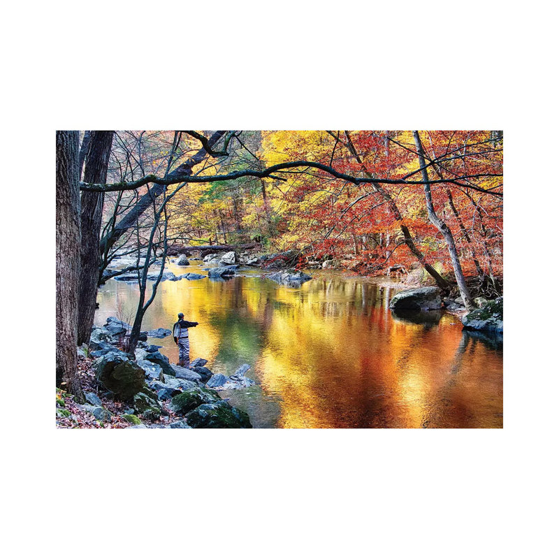 Colorful Casting, Blak River, New Jersey by George Oze - Wrapped Canvas Print, 20.32cm H x 30.48cm W x 1.905cm D