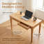 Bureau rectangulaire, avec 2 tiroirs, bureau debout, style Mid-Century moderne, bureau en bois massif, finition noyer