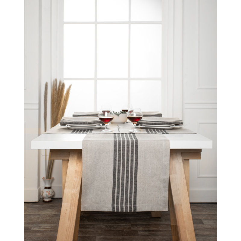Chemin de table en lin D'Moksha Homes, 72" Runner, Campagnard A