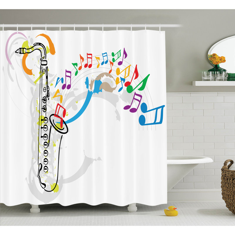 Ensemble de rideau de douche festival notes melodies Music, H 70 po x l 69 po