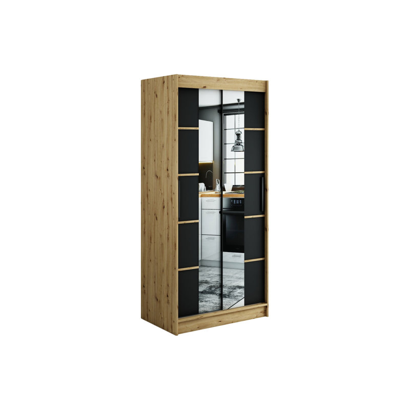 Arshan Manufactured Wood Wardrobe, 200cm H x 100cm W x 62cm D