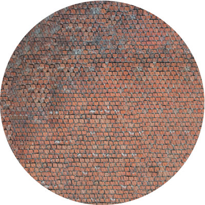 Tapis rouge/bleu à motifs Nora