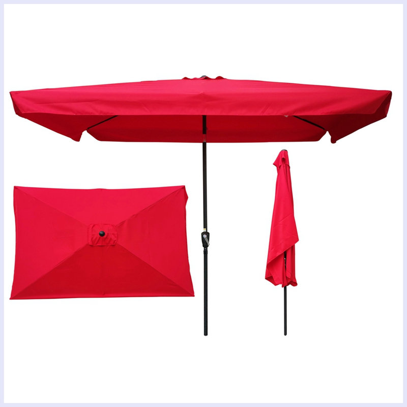 Parasol de patio 10 pi 6,5 pi, Rouge