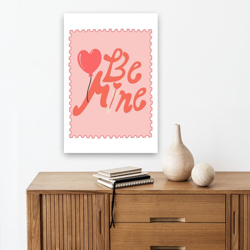«Be Mine Heart», art mural romantique contemporain