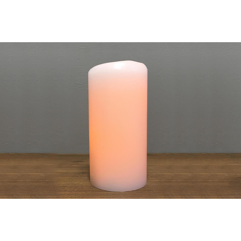 Bougie DEL sans flamme, H 6 po x l 3 po x P 3 po, Blanc