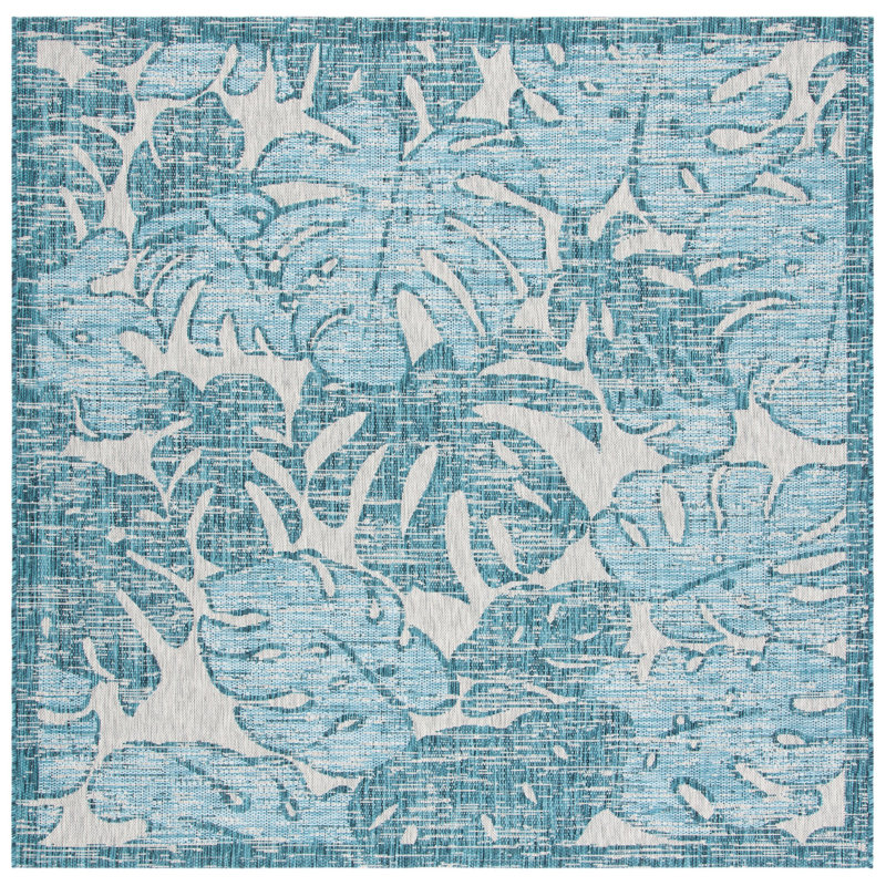 Shani Performance Floral Indoor/Outdoor Area Rug, Square 6'7"