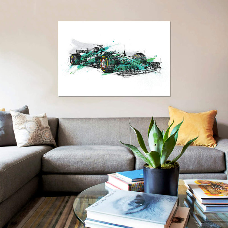 « f1 hamilton », impression sur toile, H 40 po x l 60 po x P 1,5 po, Pas de tapis, Toile tendue