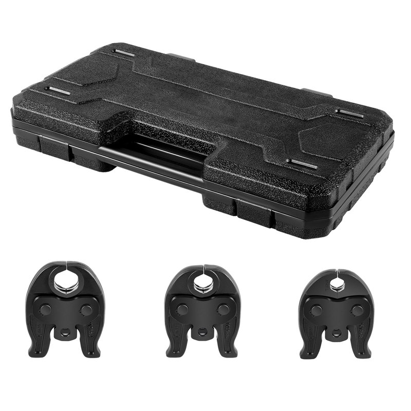 Mâchoires Propress pour outils de presse de la série Compact, mâchoires de pressage de 1/2 po, 3/4 po et 1 po pour les raccords de tuyaux en cuivre Propress, compatible avec les outils de presse de 24 kN - Comprend un étui de transport
