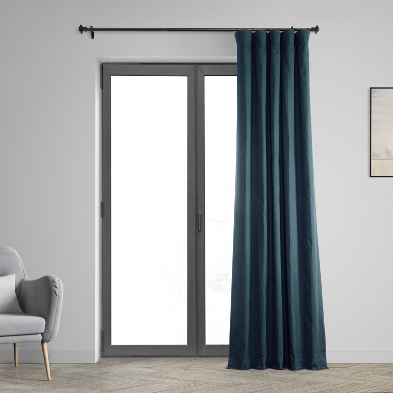 Rideau simple occultant Bryce Whisper Calm, L 50 po x L 96 po, Bleu foncé